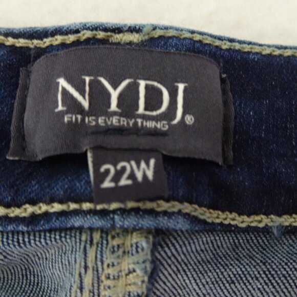 NYDJ Straight Leg Jeans Women's Plus Size 22W Blue Stretch Denim Marilyn - Picture 7 of 13